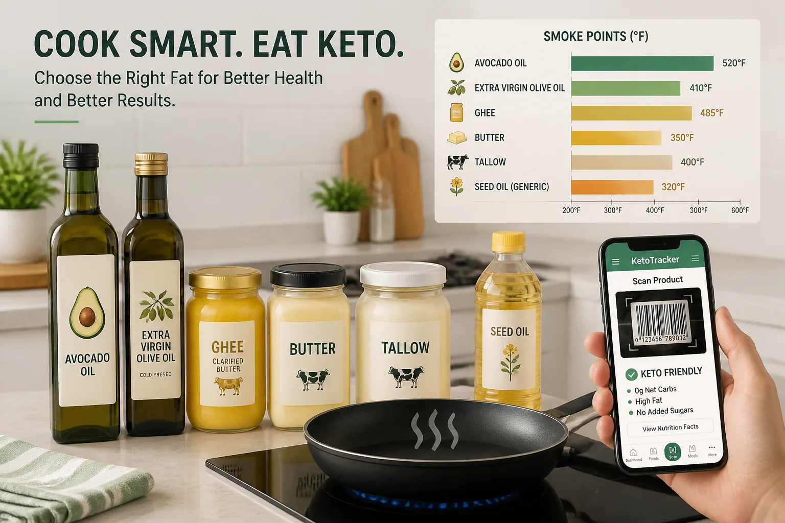Choosing the Right Fats for Keto: Smoke Points, Health Trade-Offs, and the Safest Oils for Cooking